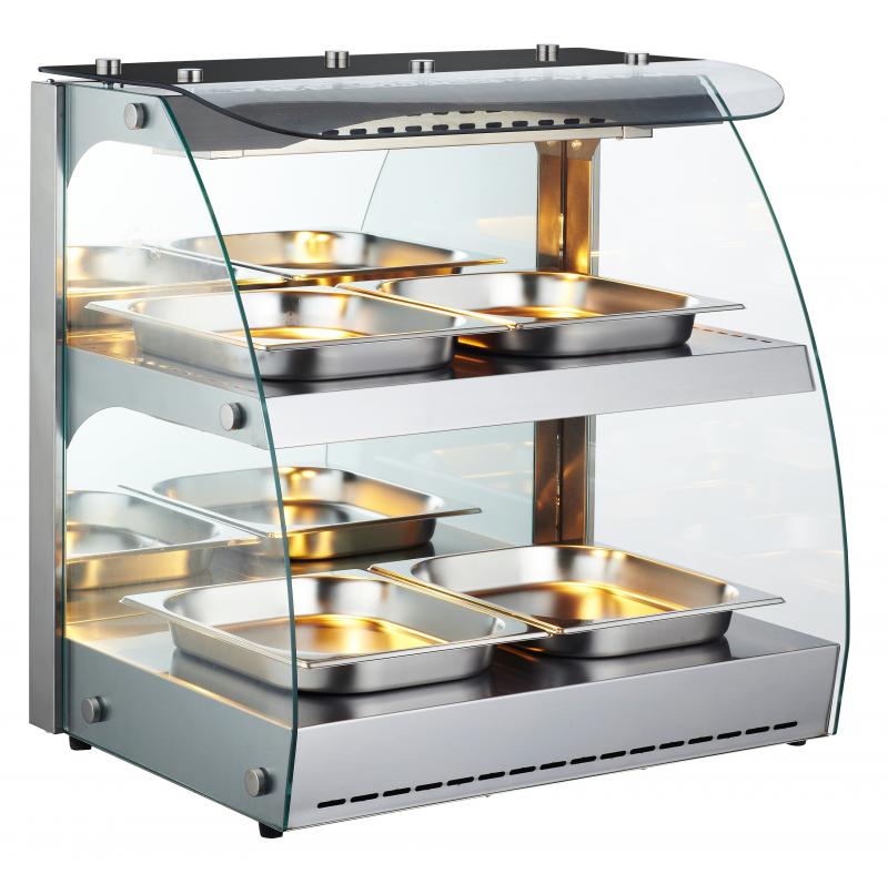 25-inch Double-Shelf Full Service Heated Display Case with 100L capacity